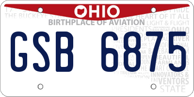 OH license plate GSB6875