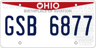 OH license plate GSB6877