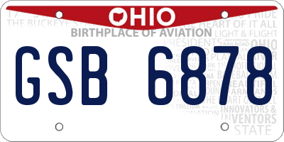 OH license plate GSB6878