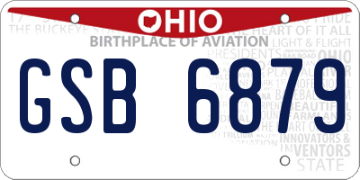 OH license plate GSB6879