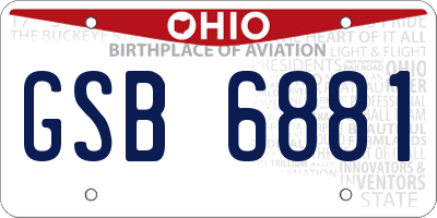 OH license plate GSB6881