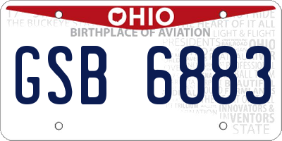 OH license plate GSB6883