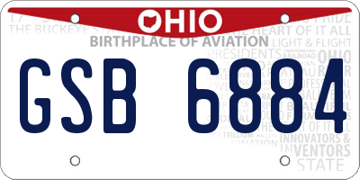 OH license plate GSB6884