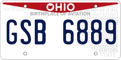 OH license plate GSB6889