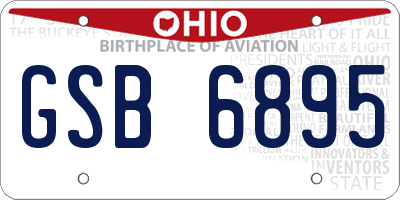 OH license plate GSB6895