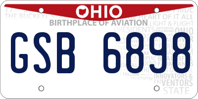 OH license plate GSB6898