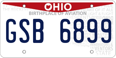 OH license plate GSB6899