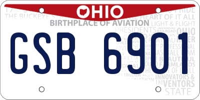 OH license plate GSB6901