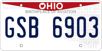 OH license plate GSB6903