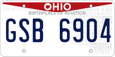 OH license plate GSB6904