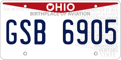 OH license plate GSB6905