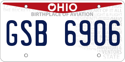 OH license plate GSB6906