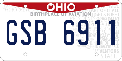 OH license plate GSB6911