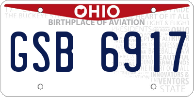 OH license plate GSB6917