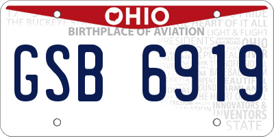 OH license plate GSB6919