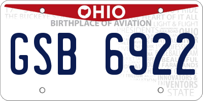 OH license plate GSB6922