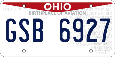 OH license plate GSB6927