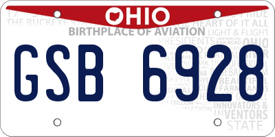 OH license plate GSB6928