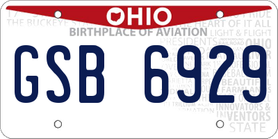 OH license plate GSB6929