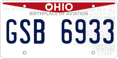 OH license plate GSB6933