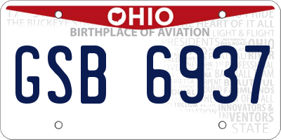 OH license plate GSB6937