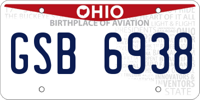 OH license plate GSB6938