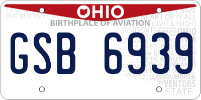 OH license plate GSB6939