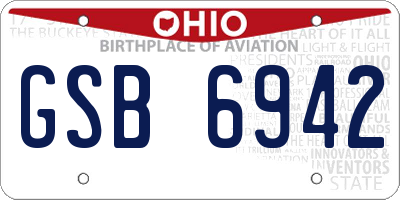 OH license plate GSB6942