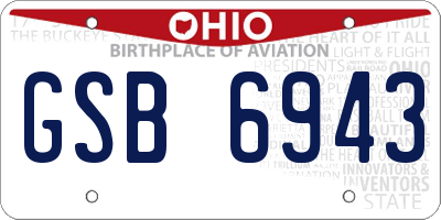 OH license plate GSB6943