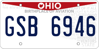 OH license plate GSB6946