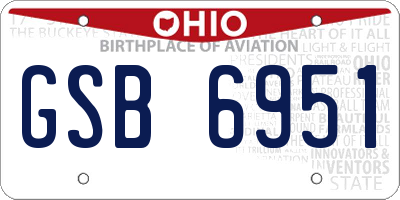 OH license plate GSB6951