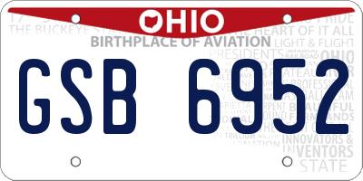 OH license plate GSB6952