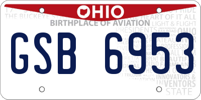 OH license plate GSB6953