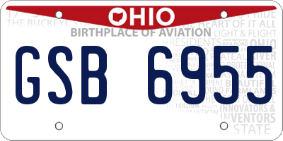 OH license plate GSB6955