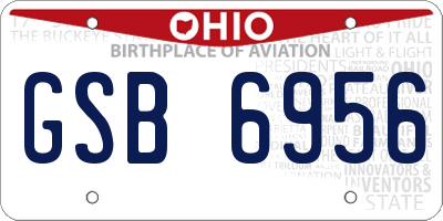 OH license plate GSB6956