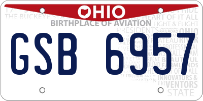 OH license plate GSB6957