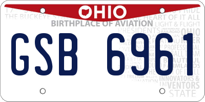 OH license plate GSB6961