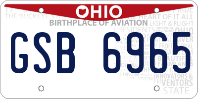 OH license plate GSB6965