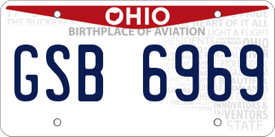 OH license plate GSB6969