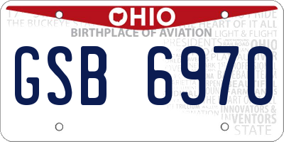 OH license plate GSB6970