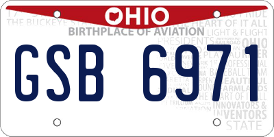 OH license plate GSB6971