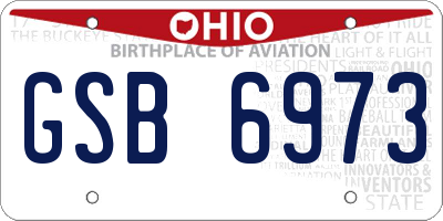 OH license plate GSB6973