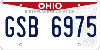 OH license plate GSB6975