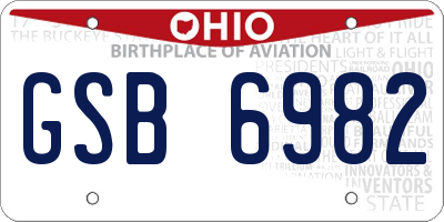 OH license plate GSB6982