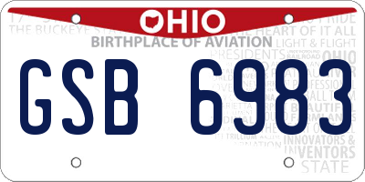 OH license plate GSB6983