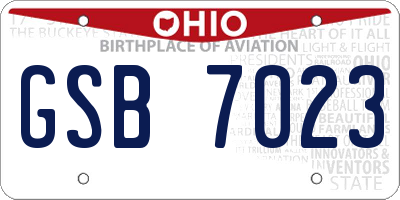 OH license plate GSB7023