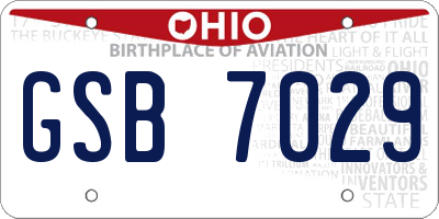 OH license plate GSB7029