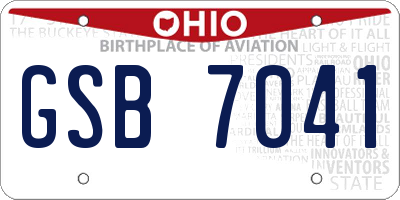 OH license plate GSB7041