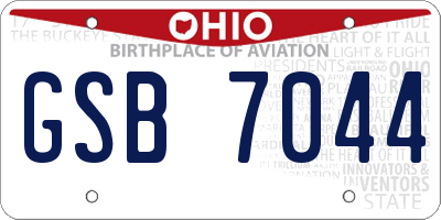 OH license plate GSB7044