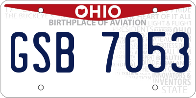 OH license plate GSB7053